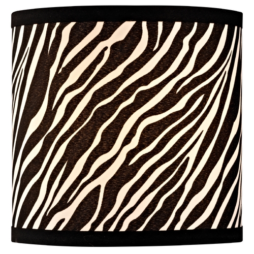 Zebra Drum Lamp Shade with Uno Assembly