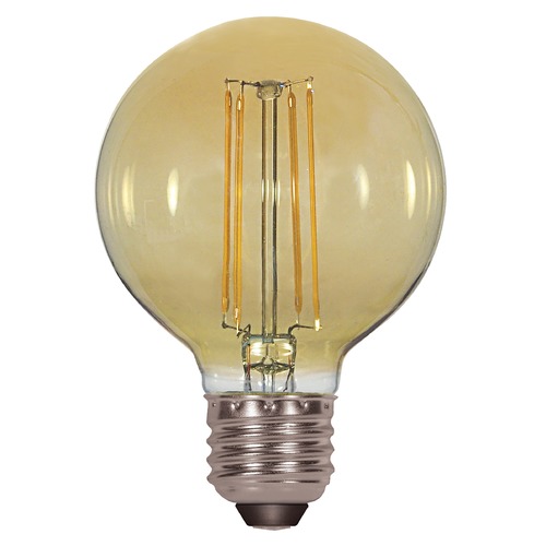 4.5W G25 LED Amber Medium Base 2000K 380 Lumens 120V Dimmable by Satco Lighting