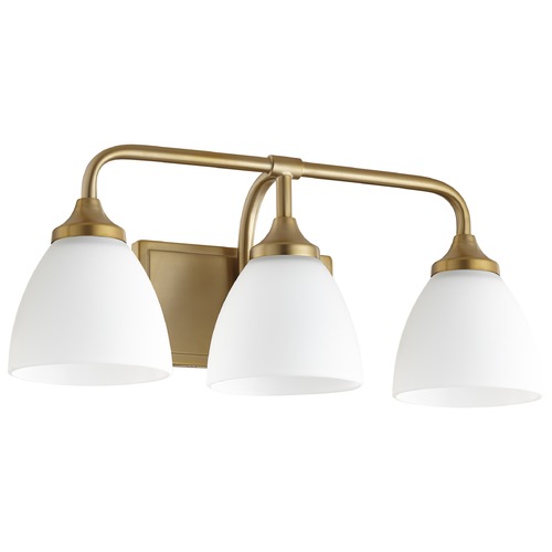 Quorum Lighting Enclave Aged Brass Bathroom Light by Quorum Lighting 5059-3-80