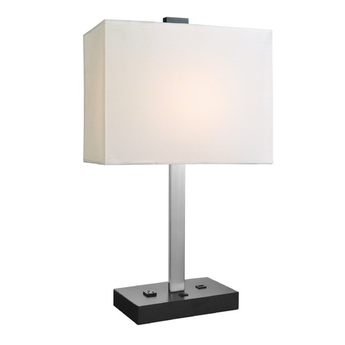 Lite Source Maddox Black Table Lamp with Rectangle Shade