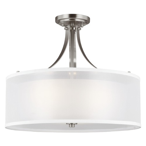 Generation Lighting Elmwood Park Brushed Nickel Semi-Flush Mount by Generation Lighting 7737303-962