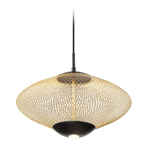 Park 15-Inch LED Pendant in Black & Gold by Eurofase Lighting