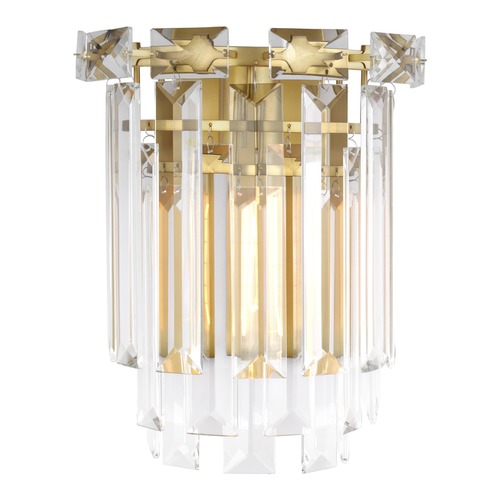 Visual Comfort Studio Collection Chapman & Meyers 10.13-Inch Arden Burnished Brass and Crystal Sconce by Visual Comfort Studio CW1061BBS
