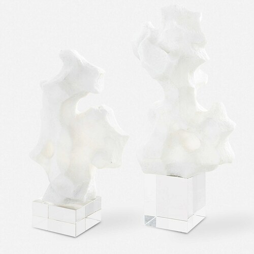 Remnant Sculptures Set of 2 in White by Uttermost Lighting