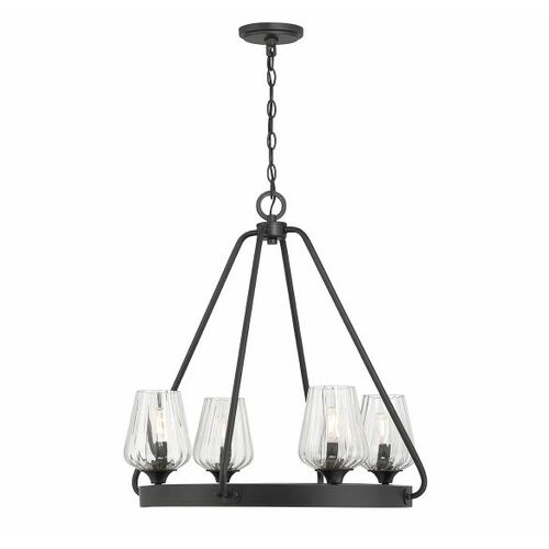 Savoy House Carlton 4-Light Chandelier in Matte Black by Savoy House 1-3392-4-89