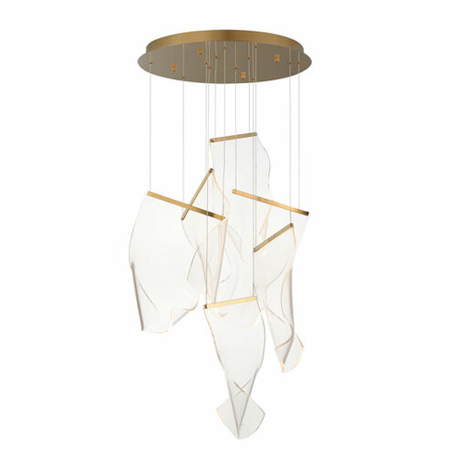 ET2 Lighting Rinkle 6-Light LED Multi Pendant in French Gold by ET2 Lighting E24875-133FG