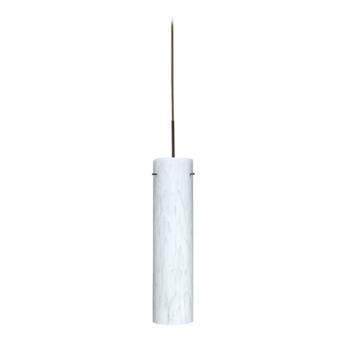Modern Pendant Light White Glass Bronze by Besa Lighting