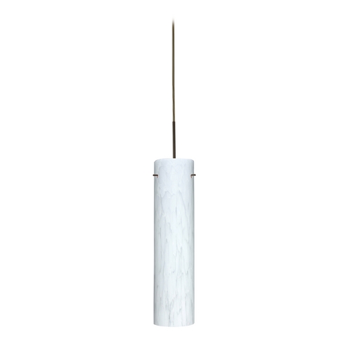 Besa Lighting Modern Pendant Light White Glass Bronze by Besa Lighting 1JT-722419-BR