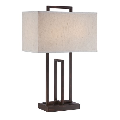 Lite Source Lighting Lite Source Farren Dark Bronze Table Lamp with Rectangle Shade LS-22542