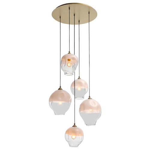 Avenue Lighting Sonoma Ave. Brushed Brass Multi-Light Pendant by Avenue Lighting HF8145-BB-WH