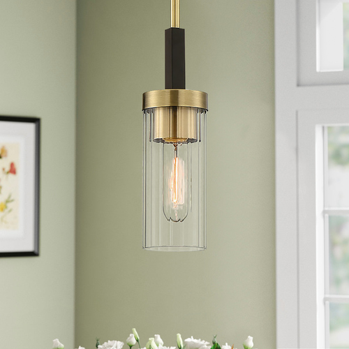Ainsley Court Aged Kinston Bronze with Brushed Brass Pendant by Minka Lavery