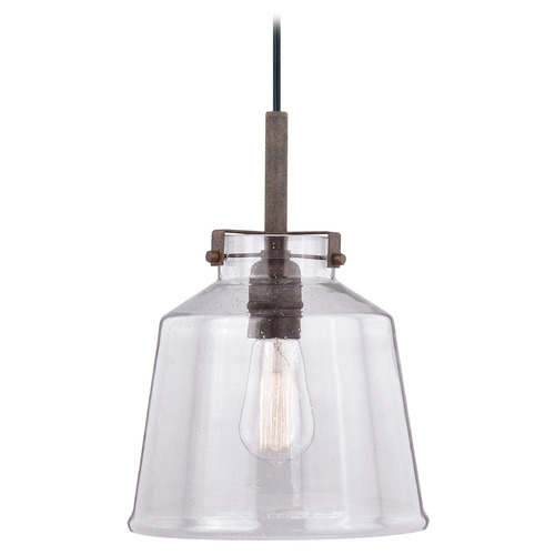 Vaxcel Lighting Milone Textured Rustic Bronze Mini-Pendant Light with Bowl / Dome Shade