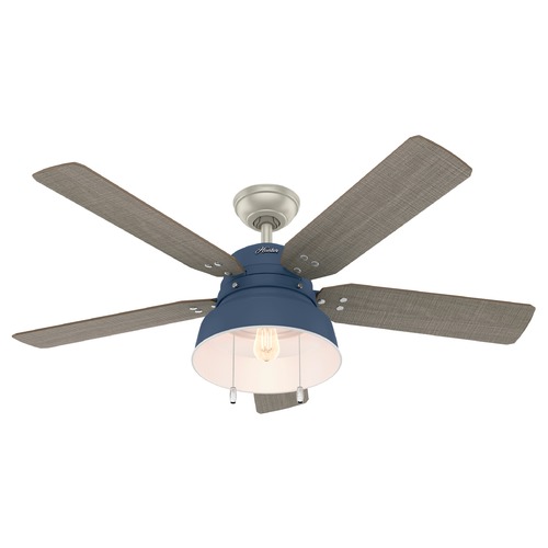52-Inch Mill Valley Fan in Fan indigo Blue by Hunter Fan Company