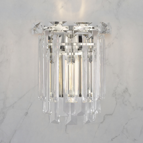 Visual Comfort Studio Collection Chapman & Meyers 10.13-Inch Arden Polished Nickel and Crystal Sconce by Visual Comfort Studio CW1061PN