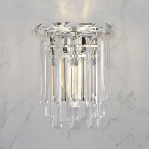 Chapman & Meyers 10.13-Inch Arden Polished Nickel and Crystal Sconce by Visual Comfort Studio