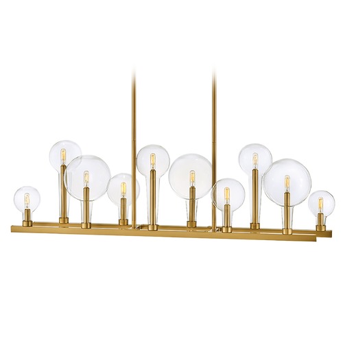 Hinkley Alchemy 48.25-Inch 10-Light Linear Chandelier in Lacquered Brass by Hinkley Lighting 30528LCB