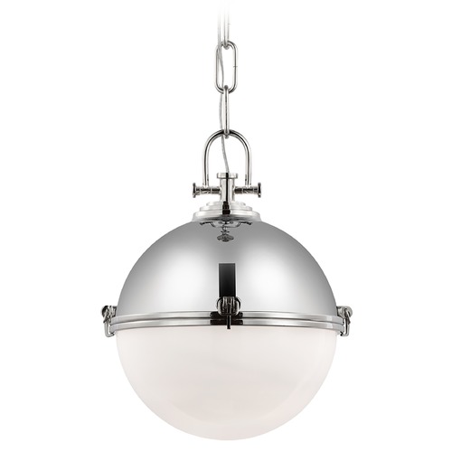 Visual Comfort Signature Collection Chapman & Myers Adrian Large Globe Pendant in Nickel by Visual Comfort Signature CHC5490PNWG