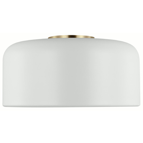 Visual Comfort Studio Collection Malone Matte White & Satin Brass Flushmount Light