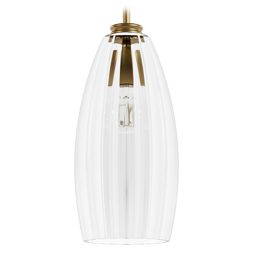 Hunter Fan Company Rossmoor Luxe Gold Mini-Pendant Light with Oblong Shade