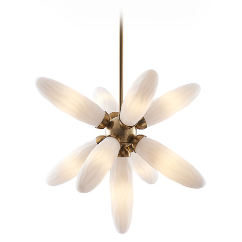 Kalco Lighting Kalco Lighting Crest Winter Brass Pendant Light with Oblong Shade 520656WB