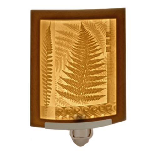 Porcelain Garden Lighting Fern Leaf Curved Panel Lithophane Nightlight by Porcelain Garden Lighting NR194