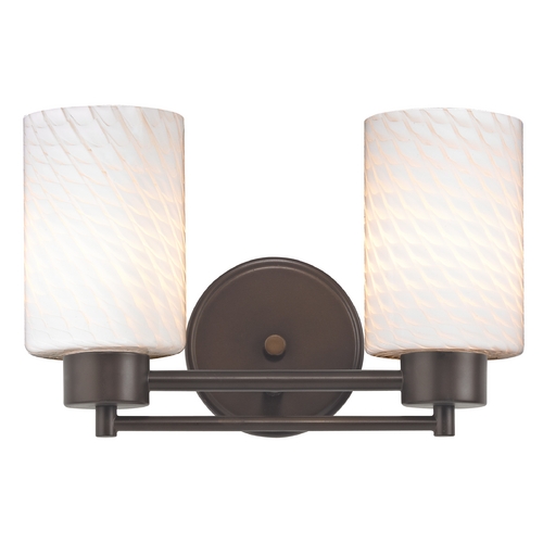 Design Classics Lighting Modern Bathroom Light with White Glass in Bronze Finish 702-220 GL1020C