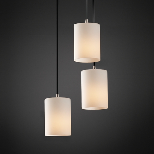 Justice Design Group Justice Design Group Fusion Collection Multi-Light Pendant FSN-8818-10-OPAL-NCKL