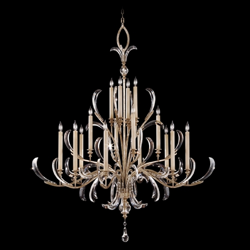 Fine Art Lamps Beveled Arcs Silver Leaf Crystal Chandelier