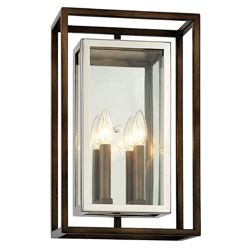 Morgan Bronze & Polished Stainless Outdoor Wall Light by Troy Lighting