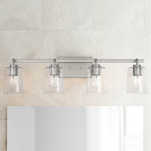 Greyson 33.50-Inch Brushed Nickel Bath Light by HomePlace by Capital Lighting
