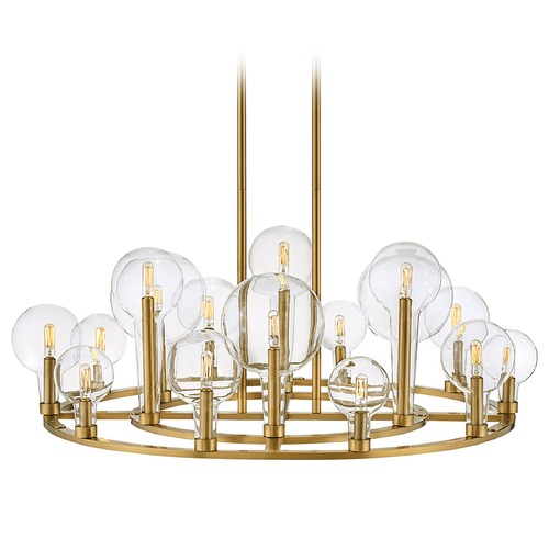 Alchemy 37.75-Inch 16-Light Chandelier in Lacquered Brass by Hinkley Lighting