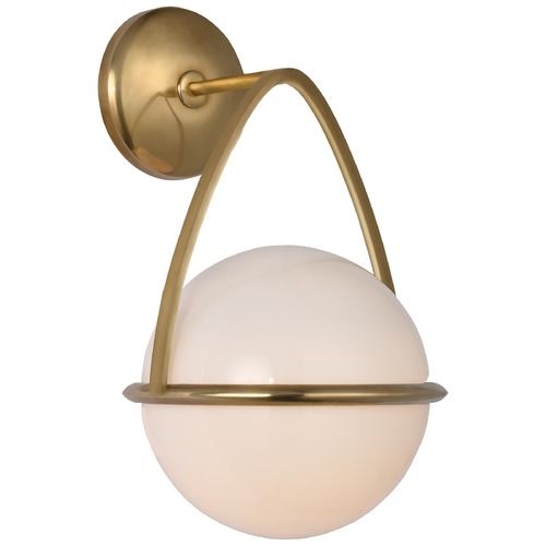 Visual Comfort Signature Collection Aerin Lisette Bracketed Sconce in Antique Brass by Visual Comfort Signature ARN2362HABWG