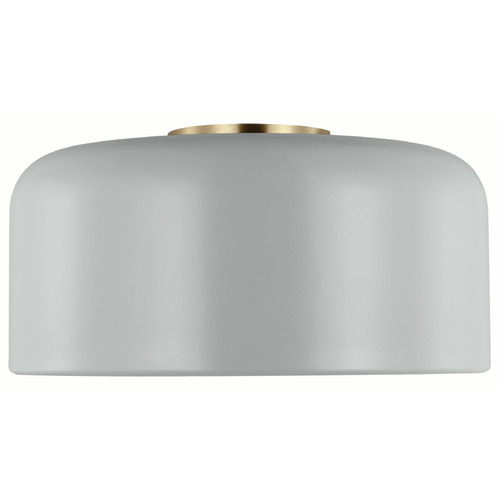 Visual Comfort Studio Collection Malone Matte Grey & Satin Brass Flushmount Light