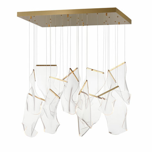 Rinkle 13-Light LED Linear Pendant in French Gold by ET2 Lighting