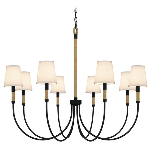 Quoizel Lighting Bayside Matte Black & Natural Rope Chandelier