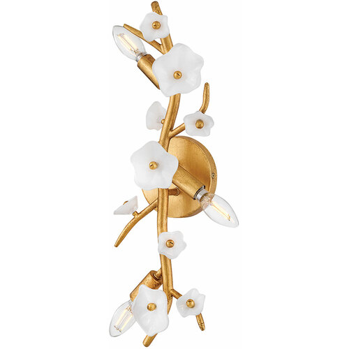 Azalea 20-Inch Wall Sconce in Distressed Brass by Fredrick Ramond