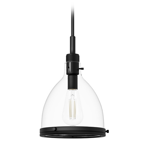 Hunter Fan Company Van Nuys Matte Black Mini-Pendant Light with Bowl / Dome Shade