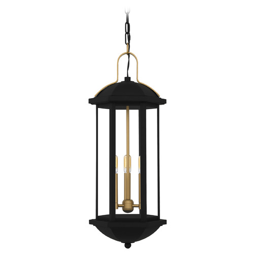 Quoizel Lighting Quoizel Lighting Crestfield Matte Black Mini-Pendant Light with Hexagon Shade CFD1510MBK