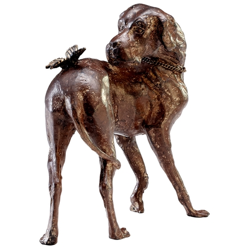 Dog & Butterfly Rubbed Red Sculpture by Cyan Design