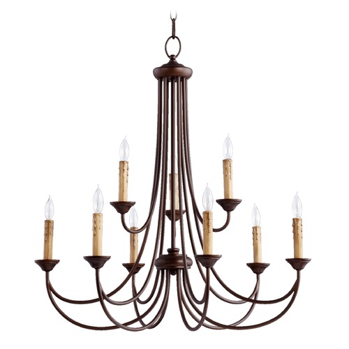 Quorum Lighting Brooks Oiled Bronze Chandelier by Quorum Lighting 6250-9-86