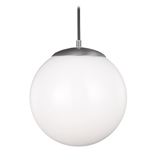 Leo 12-Inch Globe Pendant in Satin Aluminum by Visual Comfort Studio