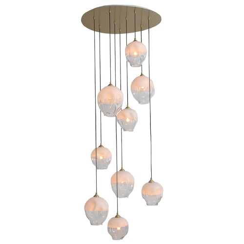 Avenue Lighting Sonoma Ave. Brushed Brass Multi-Light Pendant by Avenue Lighting HF8149-BB-WH