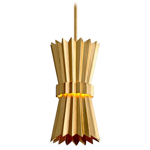 Corbett Lighting Corbett Lighting Moxy Gold Leaf Pendant Light with Cylindrical Shade 311-41