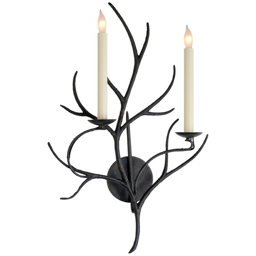 Visual Comfort Signature Collection E.F. Chapman Branch Sconce in Aged Iron by Visual Comfort Signature CHD2470AI