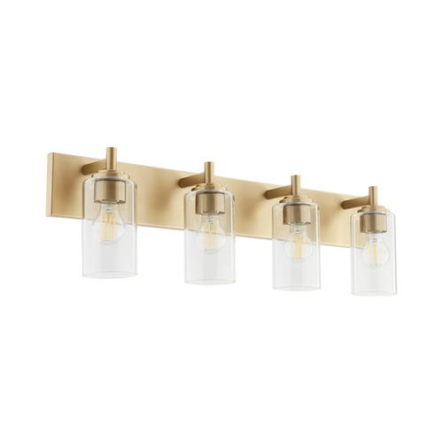Fallstaff 4-Light Vanity Light in Aged Brass by Quorum Lighting