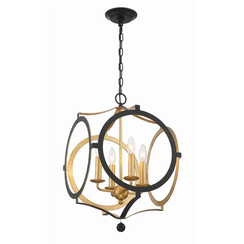 Odelle 4-Light Chandelier in Black & Gold by Crystorama Lighting