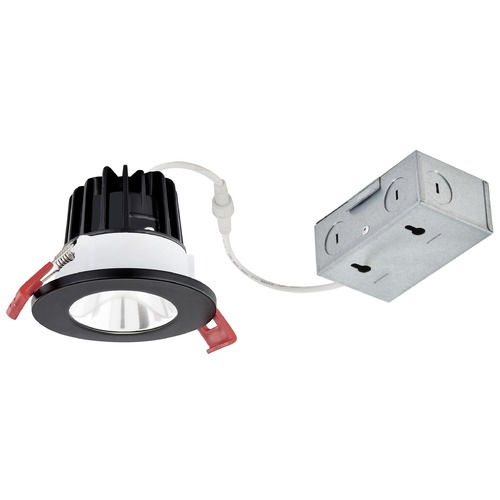 2'' LED Canless 8W Black/Chrome Recessed Downlight 3000K 38Deg IC Rated By Recesso
