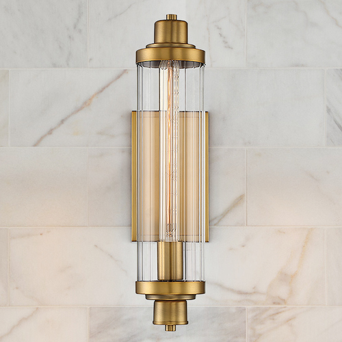 Pike Wall Sconce in Warm Brass by Savoy House