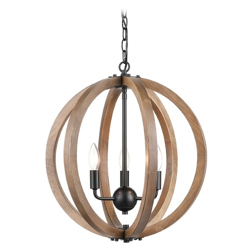 Elk Lighting Elk Lighting Barrow Birchwood, Matte Black Mini-Chandelier 81405/3