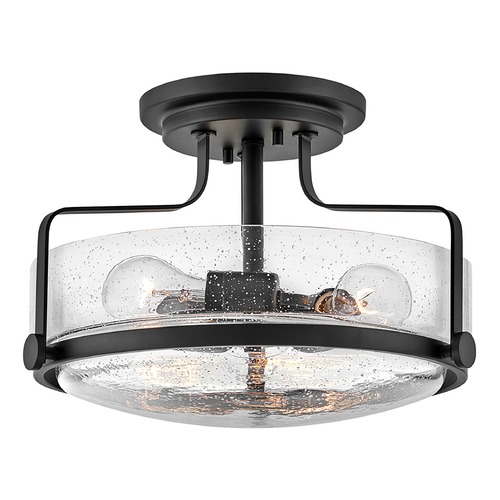 Harper 14.50-Inch Semi-Flush Mount in Black by Hinkley Lighting